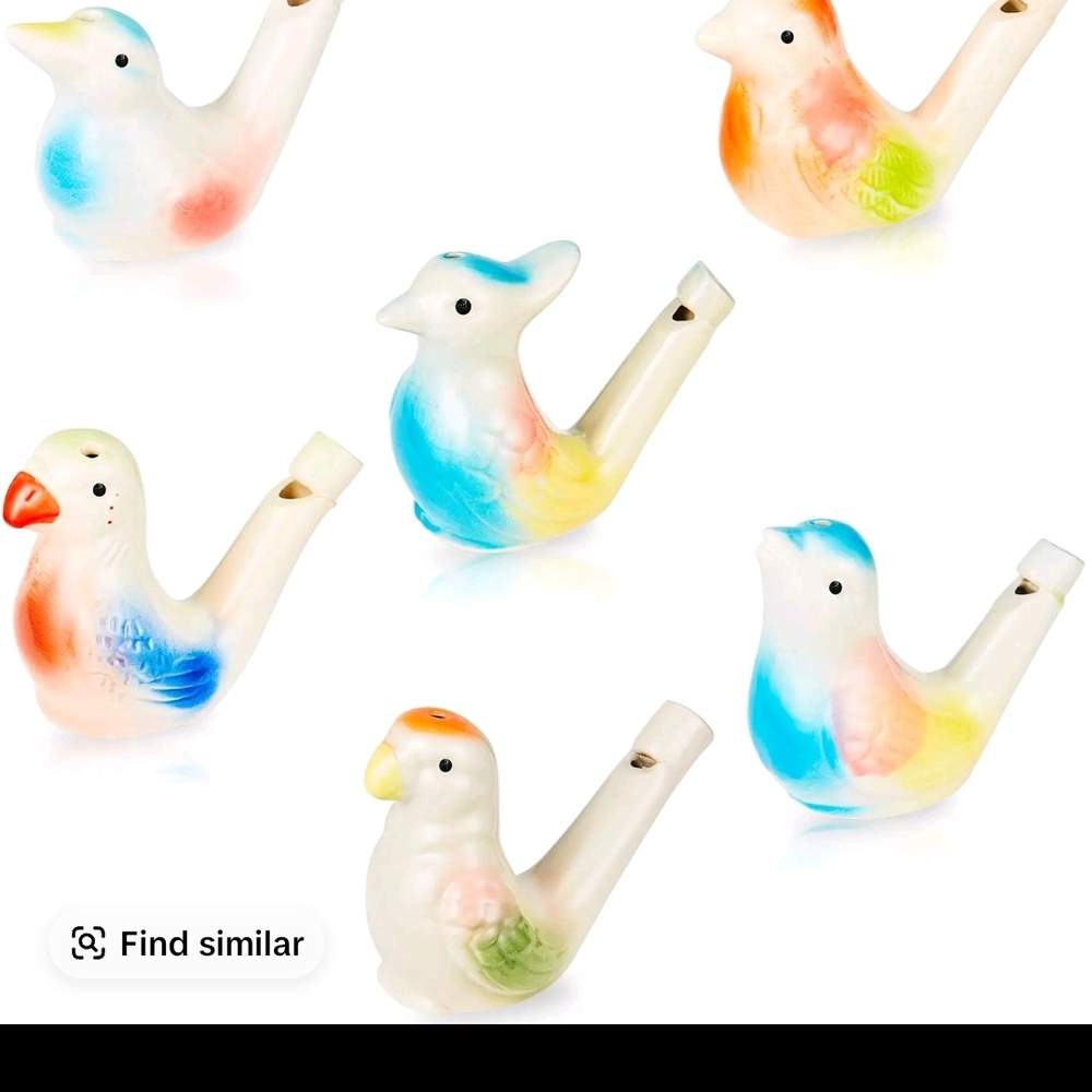 Vibrant Ceramic Bird Whistles Set